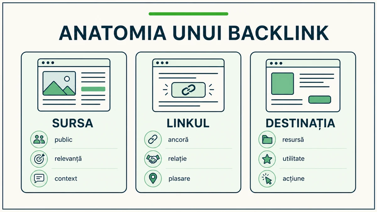 Anatomia unui backlink prin sursa linkul și pagina destinație