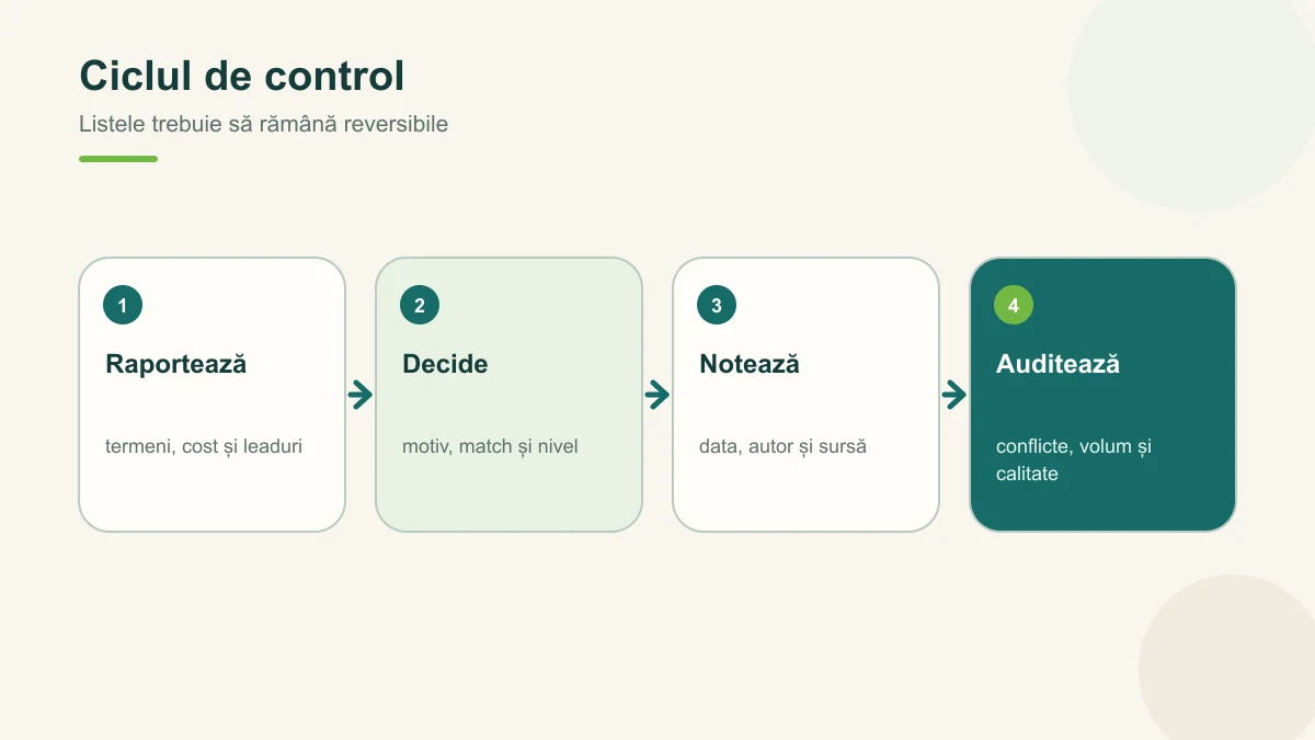 Ciclul de control al negativelor: raport, clasificare, simulare, aplicare și audit
