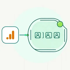 Un link cu parametri UTM descompus pe componente, alături de canalul în care ajunge sesiunea în Google Analytics 4