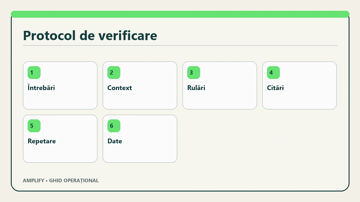 Flux editorial cu surse, verificare umană și control factual pentru conținut asistat de AI