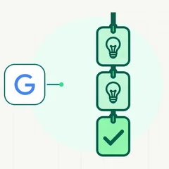 Checklist SEO on-page reprezentat printr-o pagină, o lupă, o bifă, o ierarhie și o legătură internă