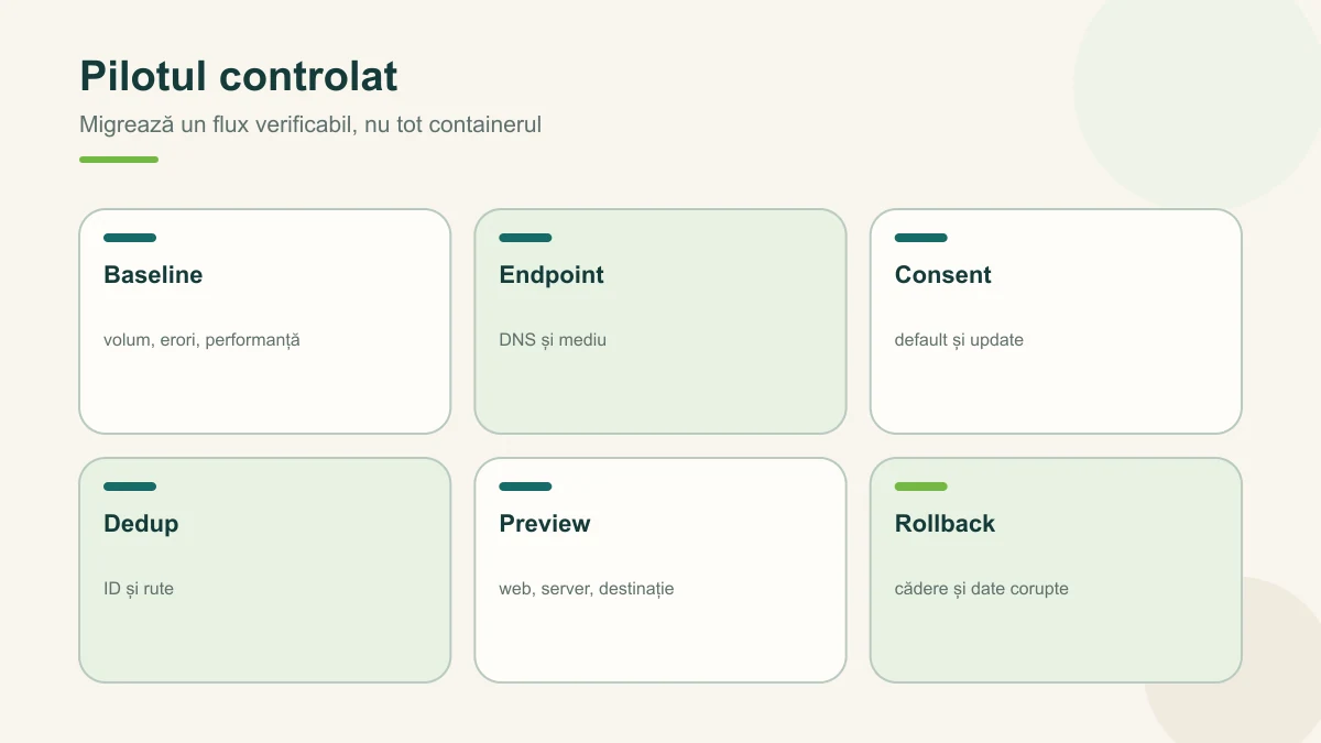 Etapele unui pilot server-side controlat
