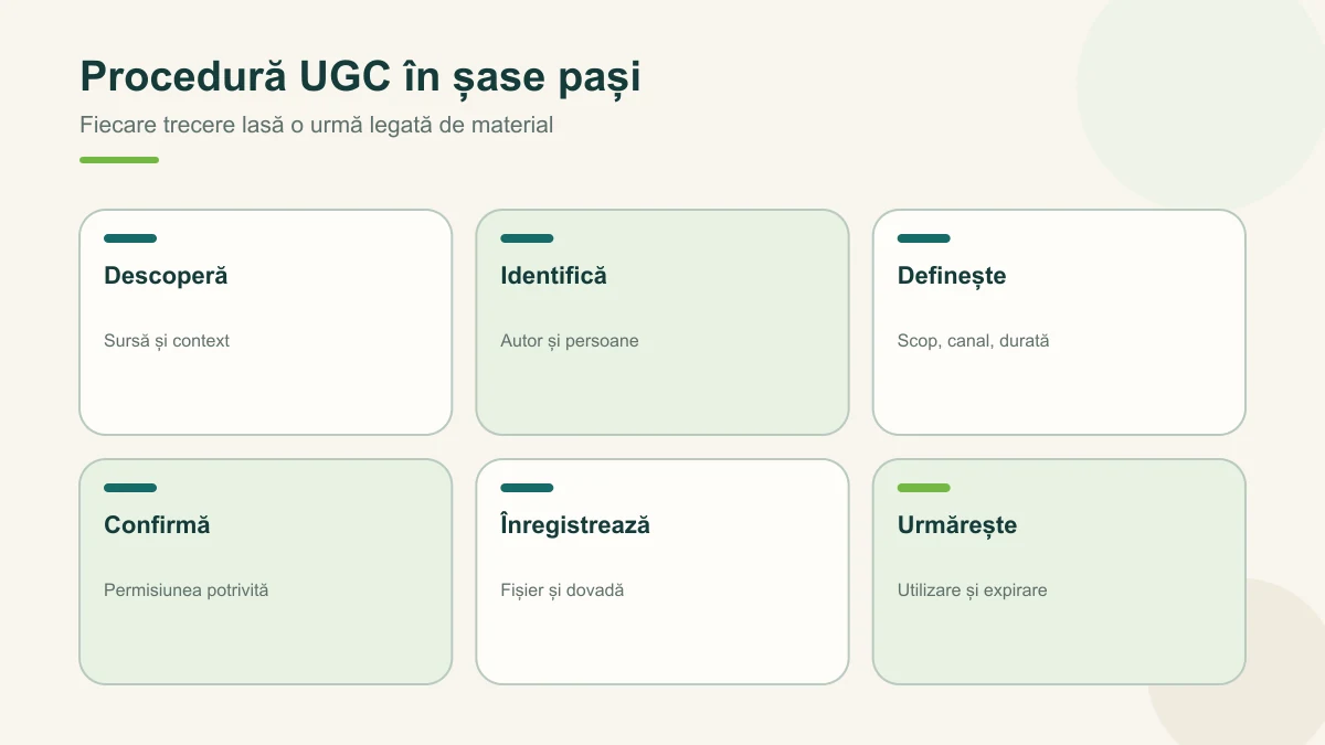 Procedură UGC în șase pași, de la descoperire la expirare