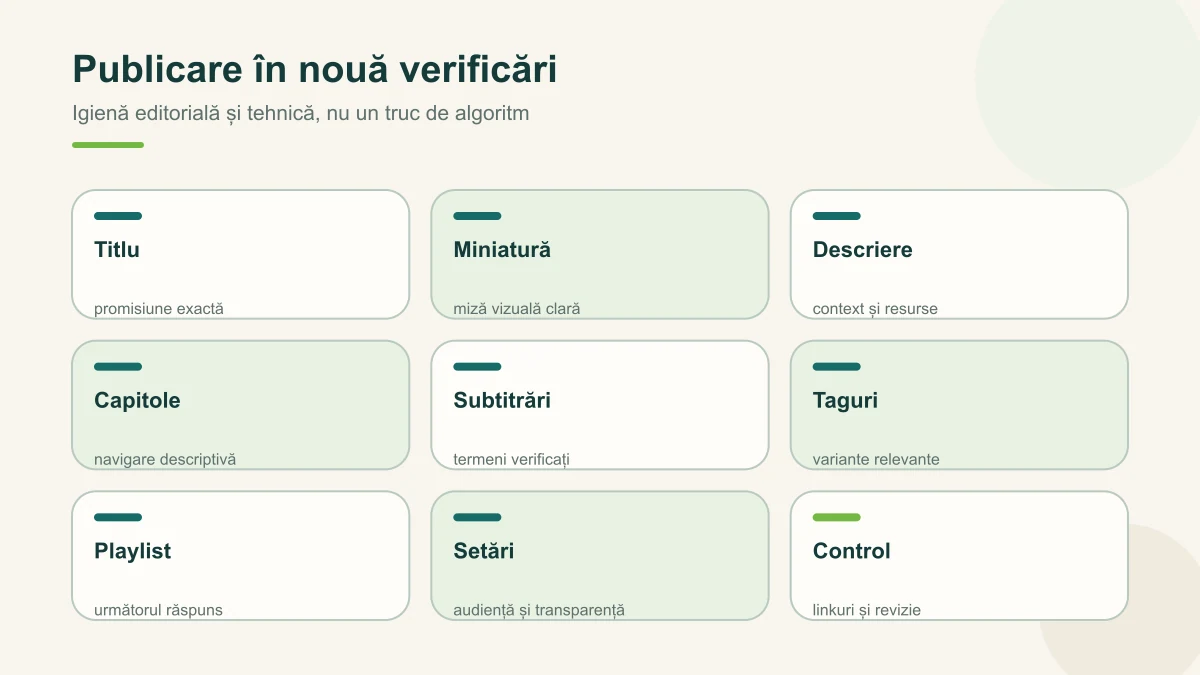 Publicarea unui video trece prin nouă verificări editoriale și tehnice